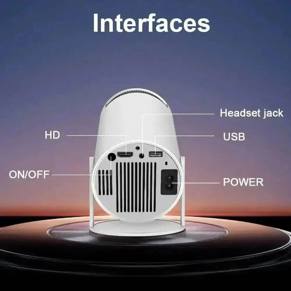 White Cylinder Portable Cinema Smart Projector portable projector by Transpeed Official Store