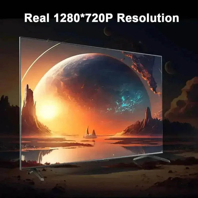 White Cylinder Portable Cinema Smart Projector portable projector by Transpeed Official Store