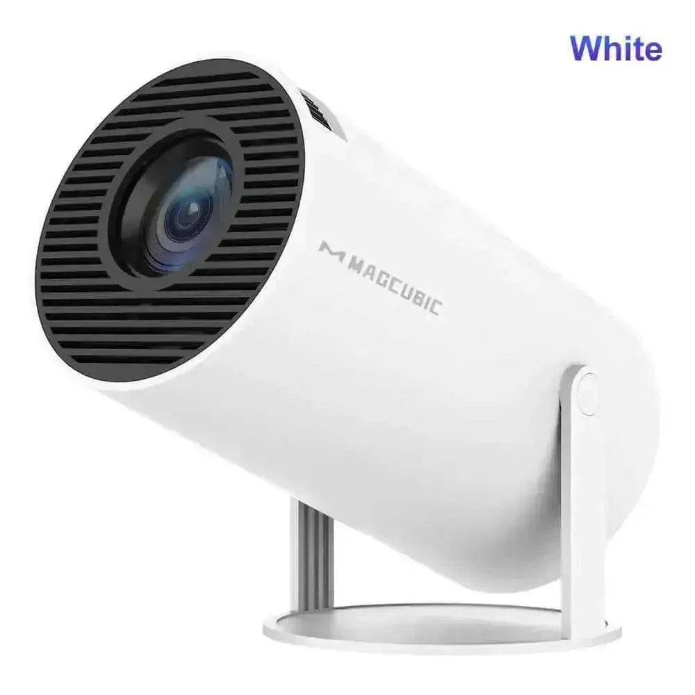 White Cylinder Portable Cinema Smart Projector portable projector by Transpeed Official Store