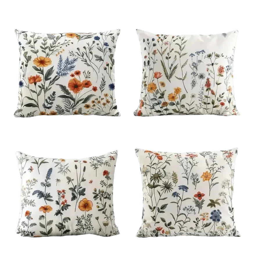 White Flowers Pillow Cover - GiFTiFY