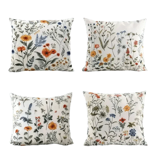 White Flowers Pillow Cover - GiFTiFY