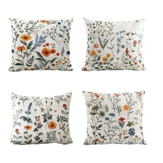 White Flowers Pillow Cover - GiFTiFY