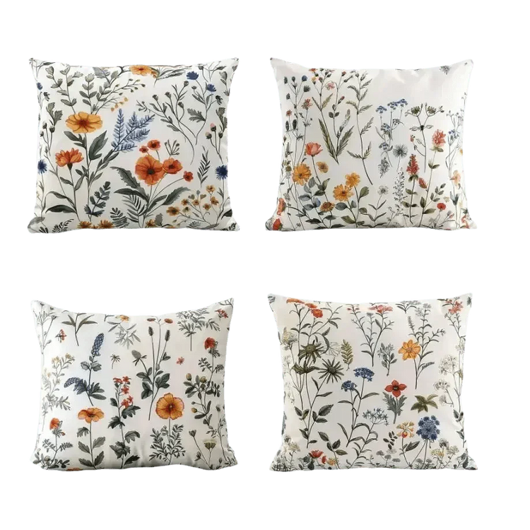 White Flowers Pillow Cover - GiFTiFY