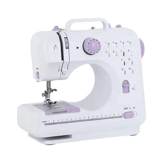 White and Lavender Electric Sewing Machine Metal Thread Cutting - GiFTiFY
