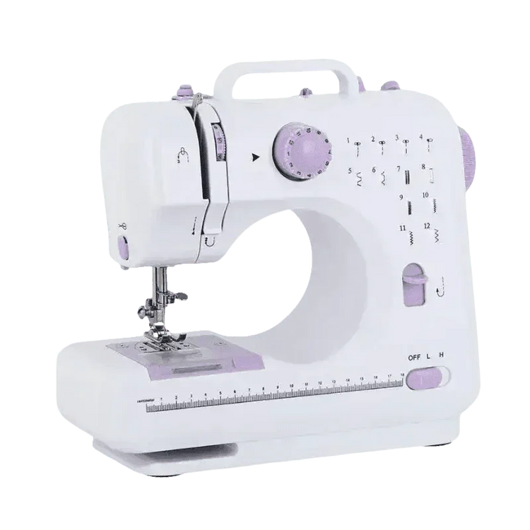 White and Lavender Electric Sewing Machine Metal Thread Cutting - GiFTiFY