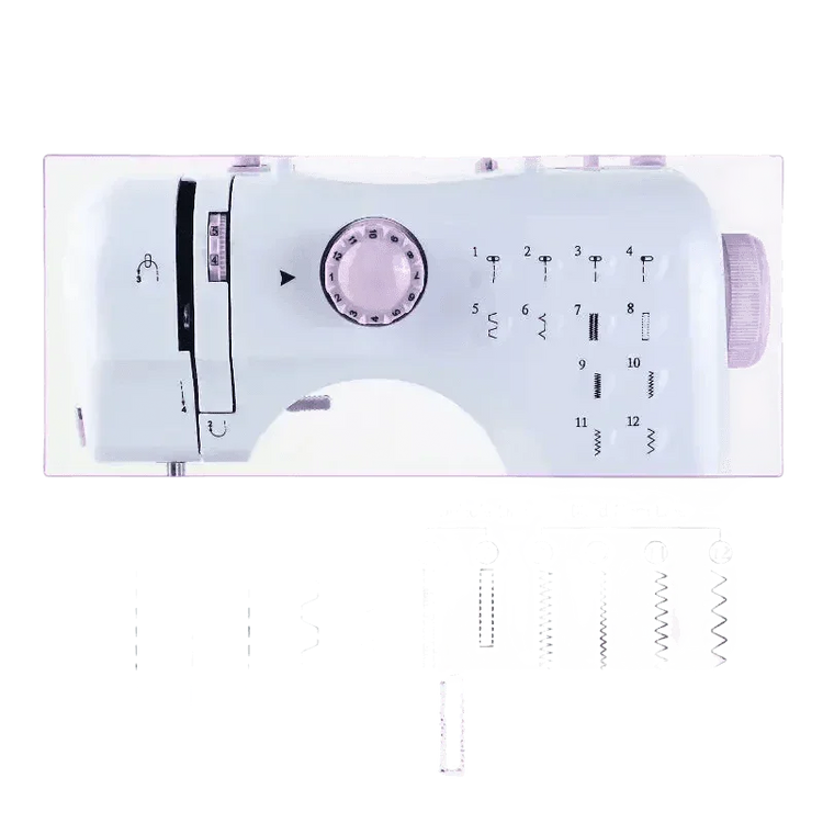 White and Lavender Electric Sewing Machine Metal Thread Cutting - GiFTiFY