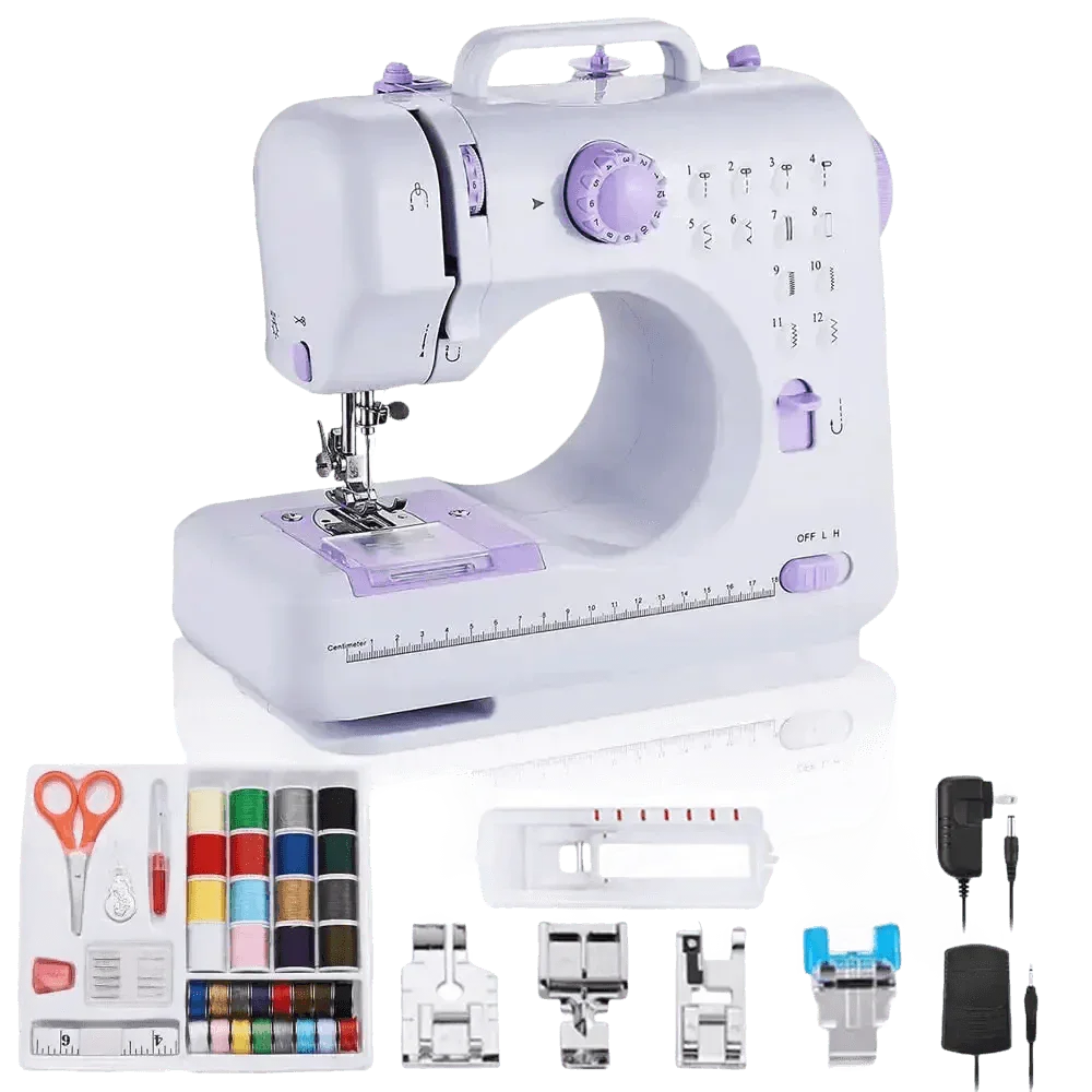 White Lavender Mini Electric Sewing Machine Portable - GiFTiFY