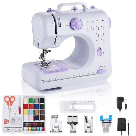 White Lavender Mini Electric Sewing Machine Portable - GiFTiFY
