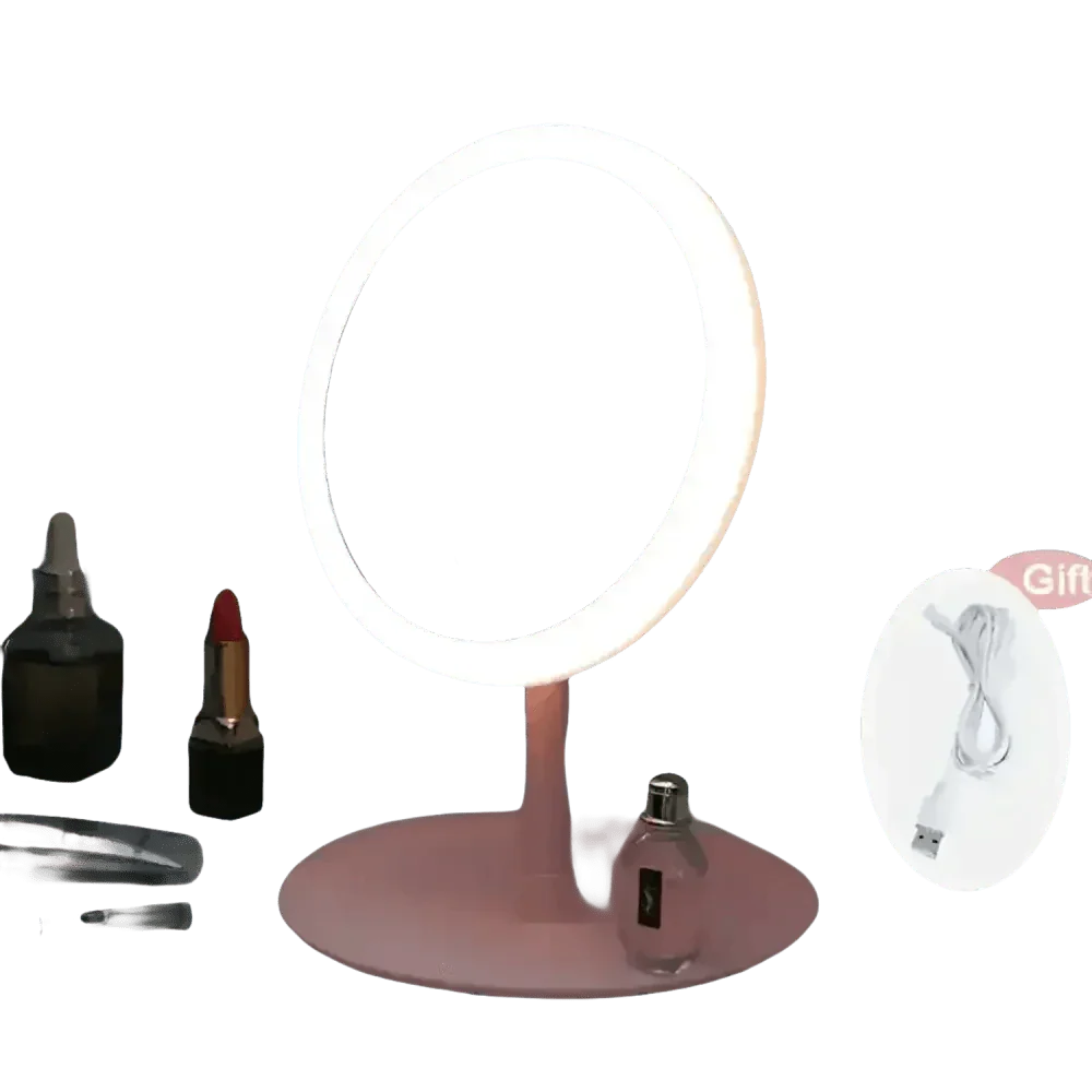 White LED Daylight Makeup Mirror USB Battery face mirror by Rockbrook Daily Store