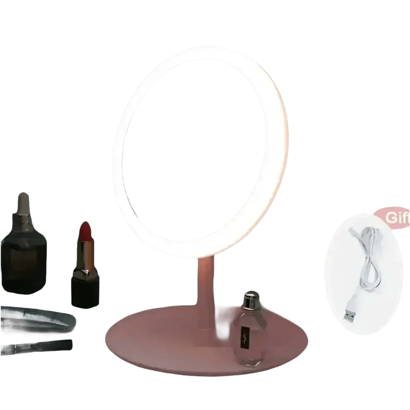White LED Daylight Makeup Mirror USB Battery face mirror by Rockbrook Daily Store