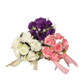 White Rose Wedding Bouquet Artificial Silk Rose - GiFTiFY