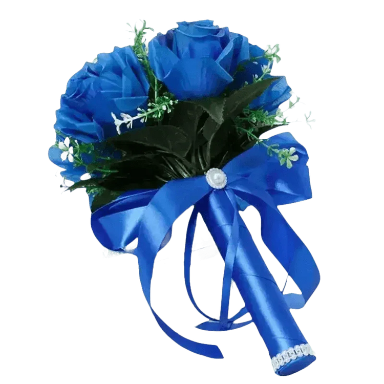 White Rose Wedding Bouquet Artificial Silk Rose - GiFTiFY