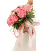 White Rose Wedding Bouquet Artificial Silk Rose - GiFTiFY