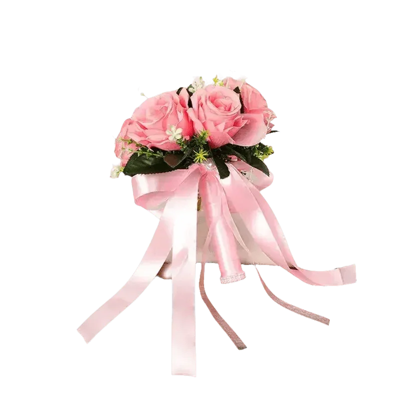 White Rose Wedding Bouquet Artificial Silk Rose - GiFTiFY