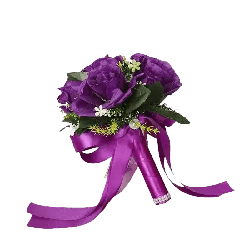 White Rose Wedding Bouquet Artificial Silk Rose - GiFTiFY