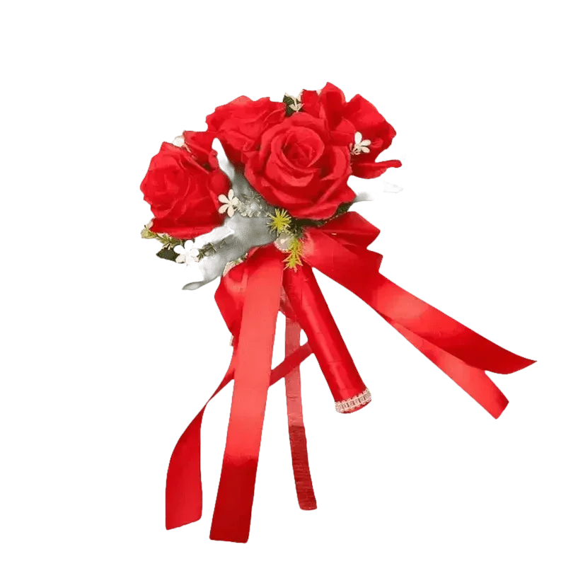 White Rose Wedding Bouquet Artificial Silk Rose - GiFTiFY