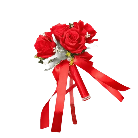 White Rose Wedding Bouquet Artificial Silk Rose - GiFiFY