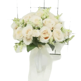 White Silk Flowers Wedding Bouquet - GiFTiFY