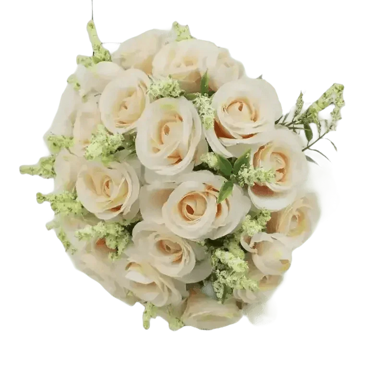 White Silk Flowers Wedding Bouquet - GiFTiFY