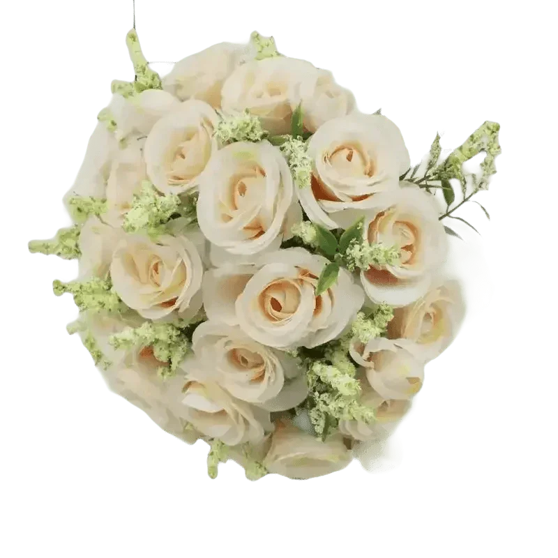 White Silk Flowers Wedding Bouquet Flower Bouquet by YO CHO Store