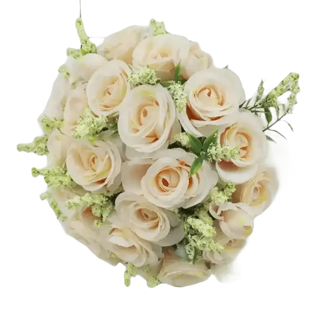 White Silk Flowers Wedding Bouquet - GiFiFY