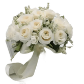 White Silk Flowers Wedding Bouquet - GiFTiFY