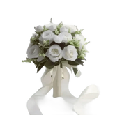 White Silk Flowers Wedding Bouquet - GiFTiFY