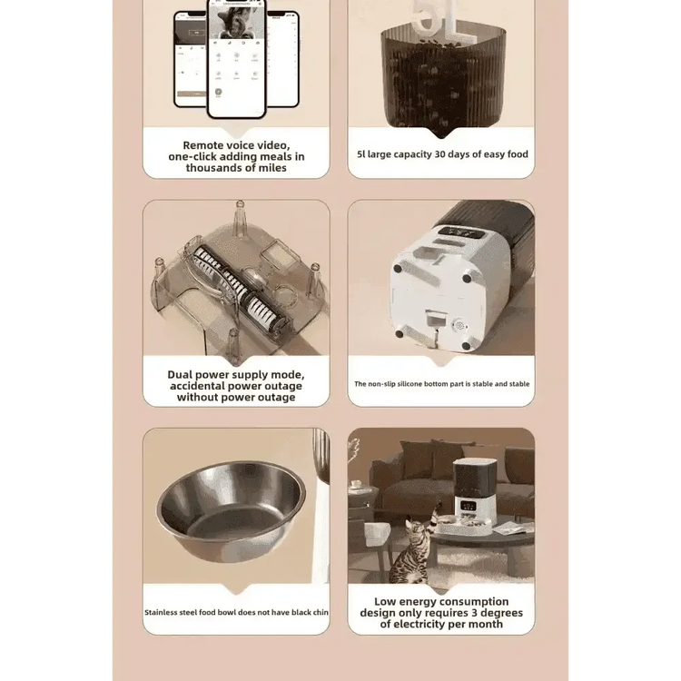 WiFi Single Bowl Cat Automatic Feeder - GiFTiFY