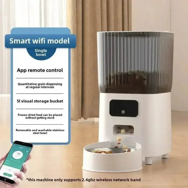 WiFi Single Bowl Cat Automatic Feeder - GiFTiFY