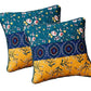 DaDa Bedding Set of 2 Bohemian Patchwork WildFlowers Floral Gardenia Throw Pillow Covers, 18" x 18" (JHW886)
