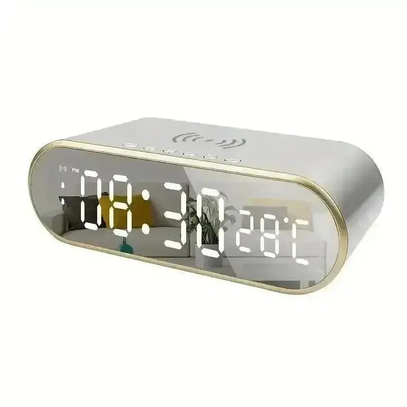 Wireless Charger Alarm Clock Time LED Digital Thermometer Earphone Phone Chargers Fast Charging Station Dock for iPhone Samsung Wireless Charger by DSERS