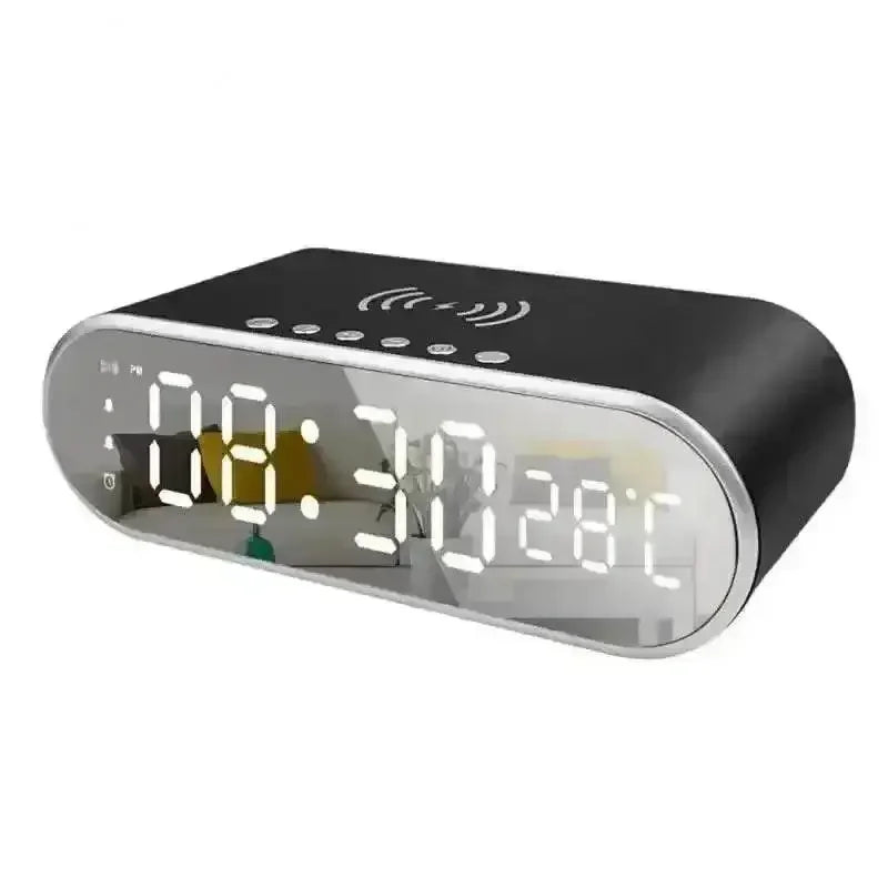 Wireless Charger Alarm Clock Time LED Digital Thermometer Earphone Phone Chargers Fast Charging Station Dock for iPhone Samsung Wireless Charger by DSERS