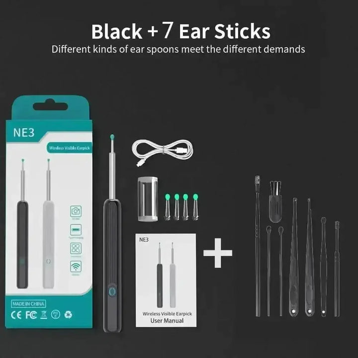 Wireless Ear Cleaning Mobile phone Link Camera LED light Wireless Ear Endoscope Earwax Cleaning - GiFTiFY
