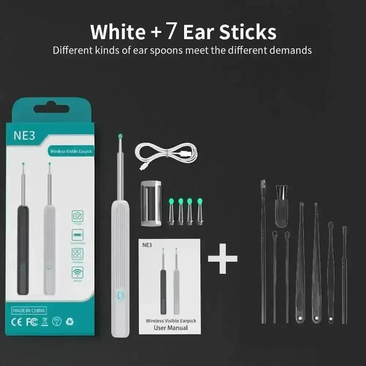 Wireless Ear Cleaning Mobile phone Link Camera LED light Wireless Ear Endoscope Earwax Cleaning - GiFTiFY