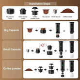 Wireless Electric Portable Espresso Coffee Machine for Car & Home Camping Coffee Maker 3-in-1 Capsule Powder Travel Coffee Maker - GiFTiFY