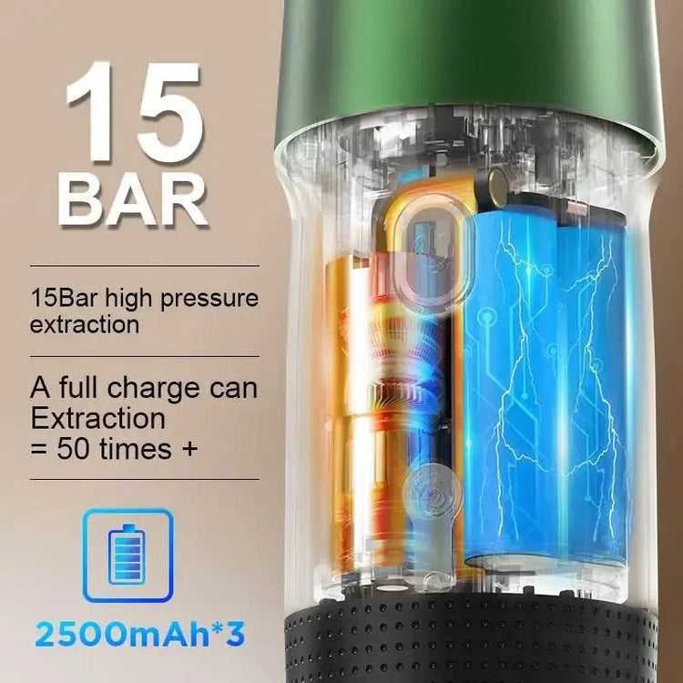 Wireless Electric Portable Espresso Coffee Machine for Car & Home Camping Coffee Maker 3-in-1 Capsule Powder Travel Coffee Maker - GiFTiFY