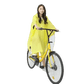 Woman in Colorful Waterproof Long Raincoat on Yellow Bicycle - GiFTiFY