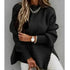 Womens Oversized Knit Mock Neck Pullover Sweater - GiFTiFY
