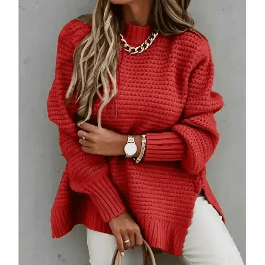Womens Oversized Knit Mock Neck Pullover Sweater women Attire by Women Winter Coats Store OMCHION Official Store