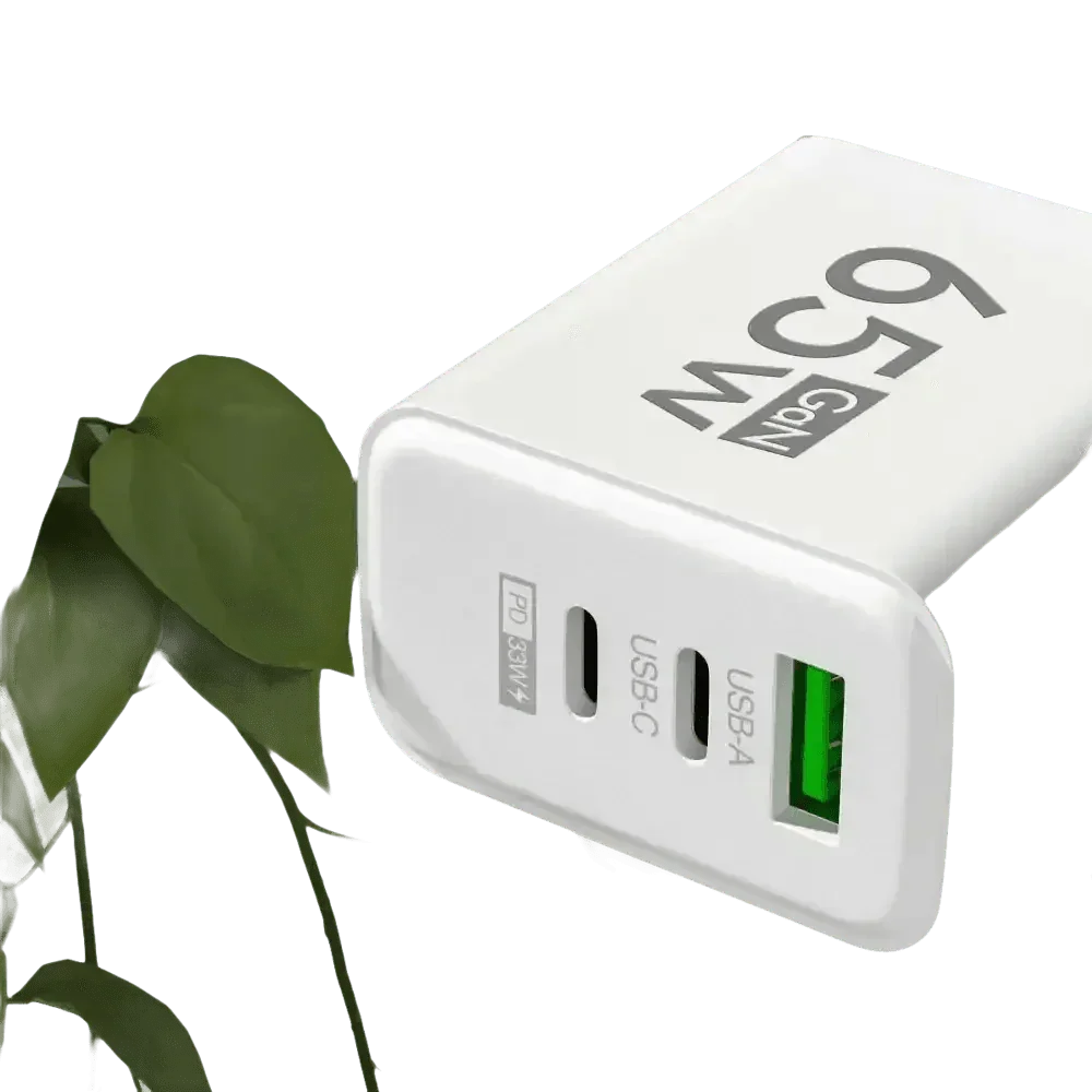 Yellow 65W GaN USB Charger Type C Adapter USB Charger by Cellphone 3C Store