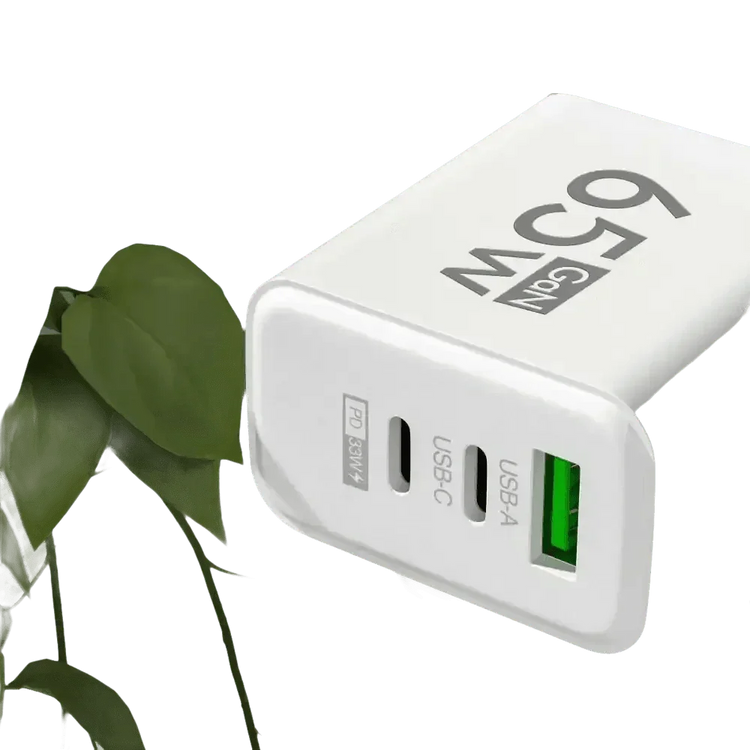 Yellow 65W GaN USB Charger Type C Adapter USB Charger by Cellphone 3C Store