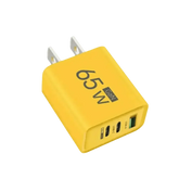 Yellow 65W GaN USB Charger Type C Adapter USB Charger by Cellphone 3C Store