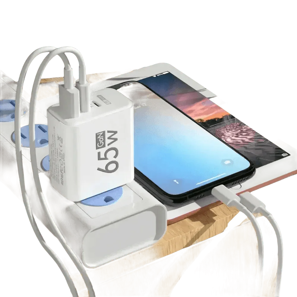 Yellow 65W GaN USB Charger Type C Adapter USB Charger by Cellphone 3C Store