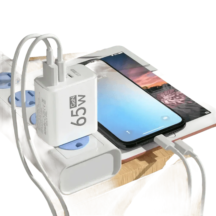 Yellow 65W GaN USB Charger Type C Adapter USB Charger by Cellphone 3C Store