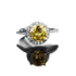 Yellow Gemstone Halo Moissanite Round Ring - GiFTiFY