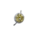 Yellow Gemstone Halo Moissanite Round Ring - GiFTiFY