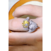 Yellow Moissanite Fox Ring Animal Design 2 Carat Animal Ring - GiFTiFY