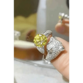 Yellow Moissanite Fox Ring Animal Design 2 Carat Animal Ring - GiFTiFY