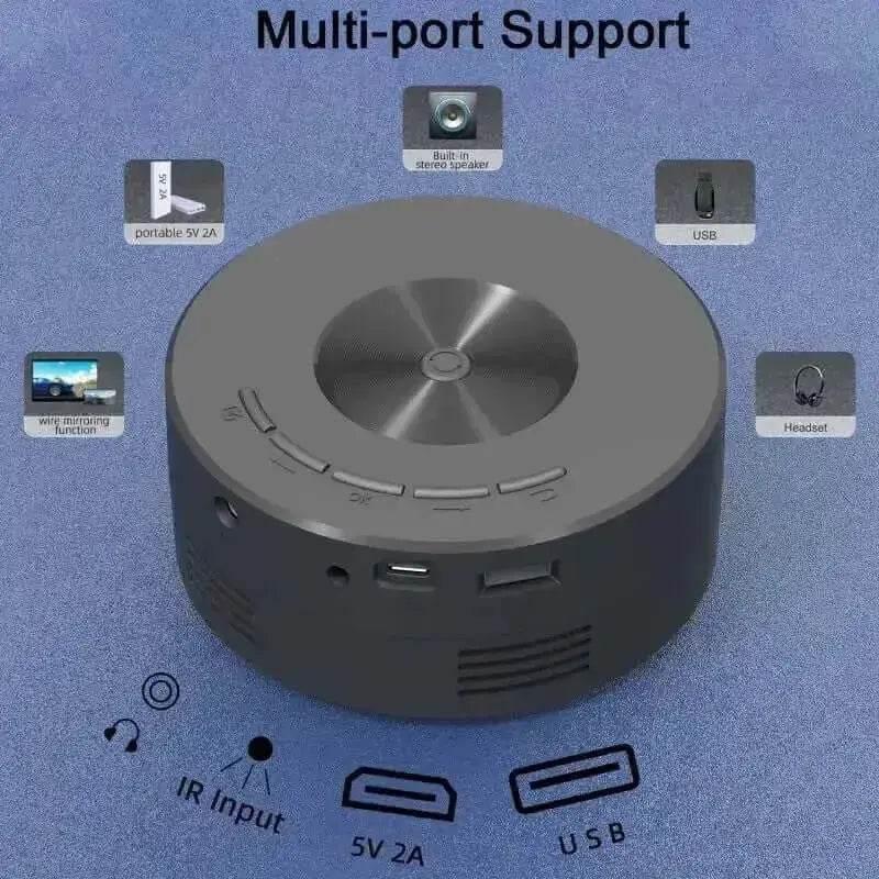 YT200 Mini Projector Black Phone Compatible - GiFTiFY