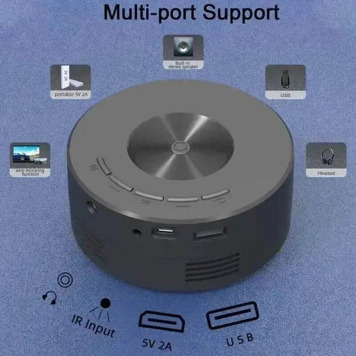 YT200 Mini Projector Black Phone Compatible - GiFTiFY